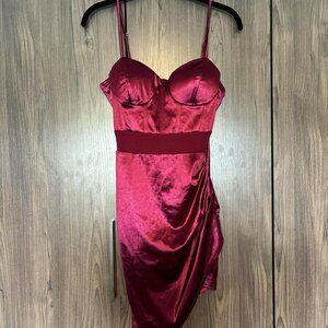 Satin Maroon Dress